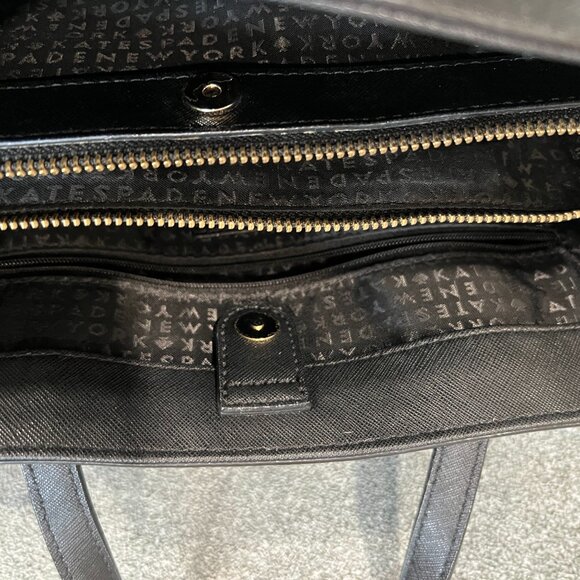 Kate Spade Laurel Way Evangelie Satchel Black (gold trim) - Picture 9 of 11